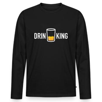 Drink king - Drinking - Men's Premium Organic Long Sleeve Shirt - black - Front - Nico (187cm)