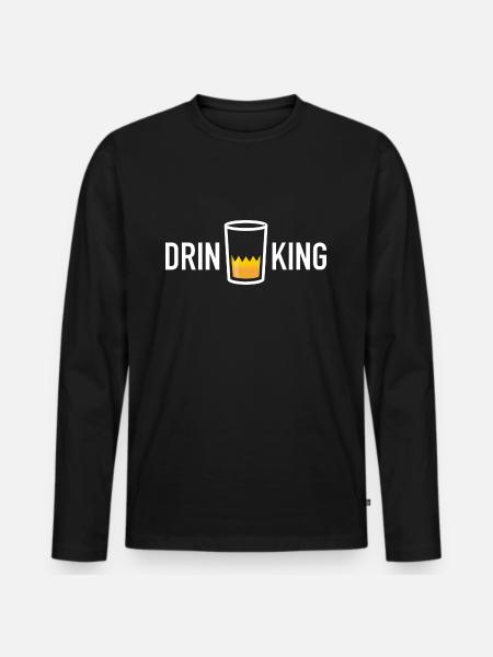 Drink king - Drinking - Men's Premium Organic Long Sleeve Shirt - black