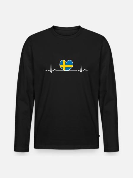 Suède - T-shirt manches longues Premium bio Homme - noir