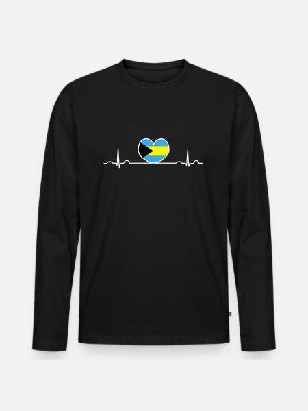 Bahamas - Men's Premium Organic Long Sleeve Shirt - black