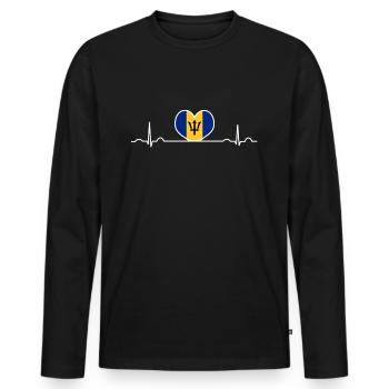 Barbade - T-shirt manches longues Premium bio Homme - noir - Devant - Nico (187cm)