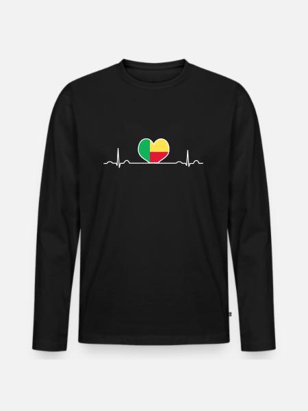 Benin - Men's Premium Organic Long Sleeve Shirt - black