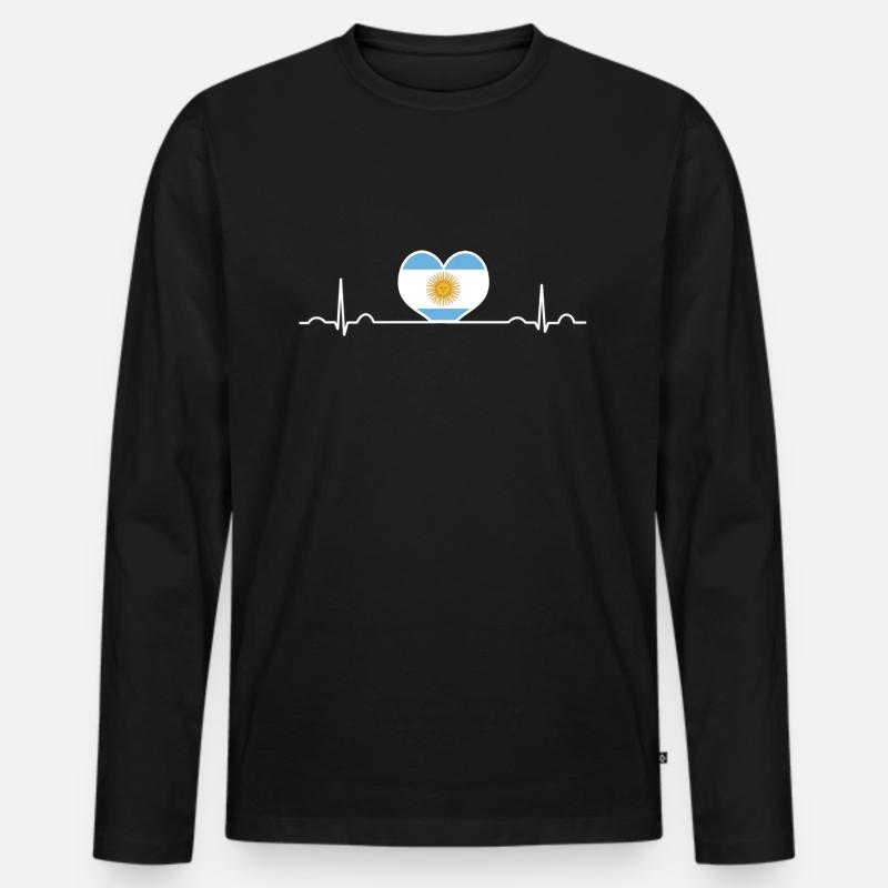 Argentinien - Männer Premium Bio Langarmshirt - Schwarz