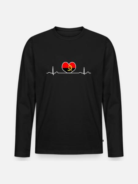 Angola - Men's Premium Organic Long Sleeve Shirt - black