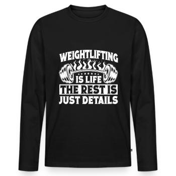 Powerlifting Bodybuilder Weightlifting Is Life Gym - Männer Premium Bio Langarmshirt - Schwarz - Vorne - Nico (187cm)