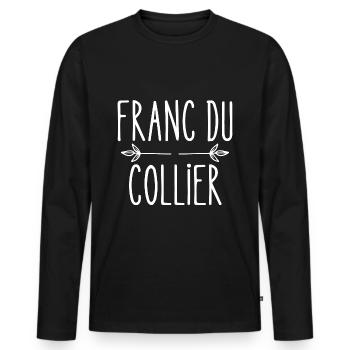 franc du collier - T-shirt manches longues Premium bio Homme - noir - Devant - Nico (187cm)