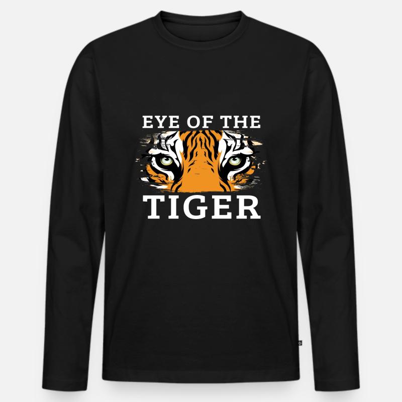 Tiger - Männer Premium Bio Langarmshirt - Schwarz