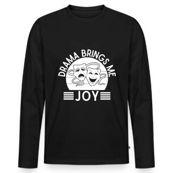Theater Drama Brings Me Joy Actor Musical Design - Men's Premium Organic Long Sleeve Shirt - black - Front - Nico (187cm)