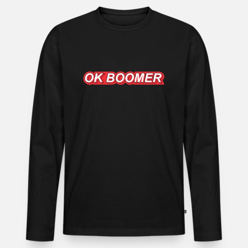 Boomer - Männer Premium Bio Langarmshirt - Schwarz