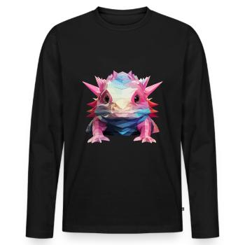 Polygon axolotl perfect to lover of animal - Men's Premium Organic Long Sleeve Shirt - black - Front - Nico (187cm)