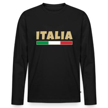 Italy, Italian flag - Men's Premium Organic Long Sleeve Shirt - black - Front - Nico (187cm)
