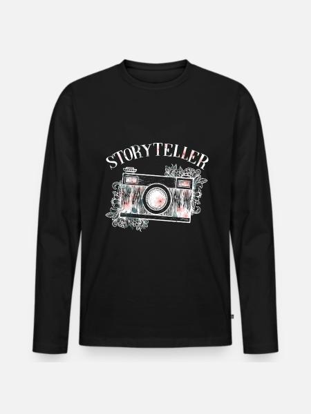Photography Camera Lens - Männer Premium Bio Langarmshirt - Schwarz
