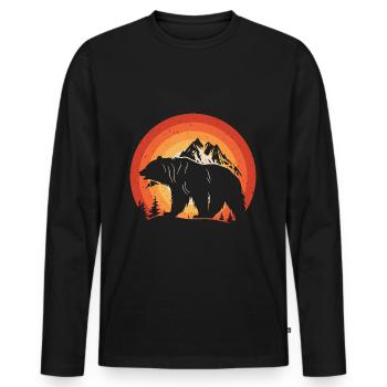 Arbre, Nature, Plein air, Forêt, Arbres, Protection de l’environnement - T-shirt manches longues Premium bio Homme - noir - Devant - Nico (187cm)