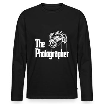 Kamera-Fotografen - Männer Premium Bio Langarmshirt - Schwarz - Vorne - Nico (187cm)