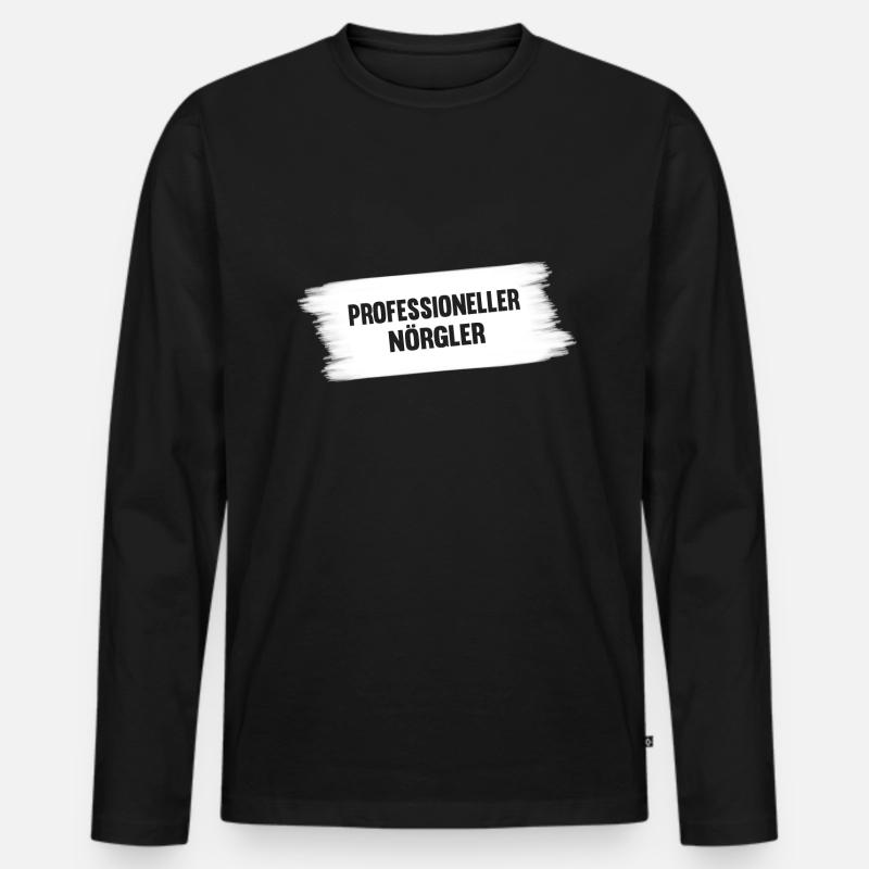 professioneller Nörgler - Männer Premium Bio Langarmshirt - Schwarz