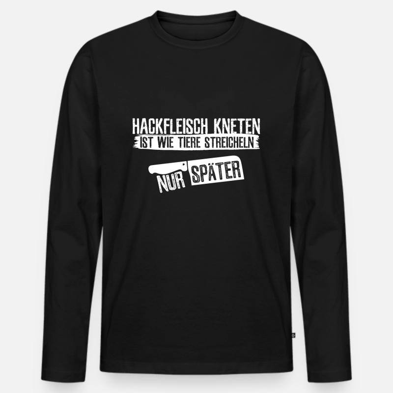 Metzger - Männer Premium Bio Langarmshirt - Schwarz