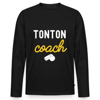 tonton COACH - T-shirt manches longues Premium bio Homme - noir - Devant - Nico (187cm)