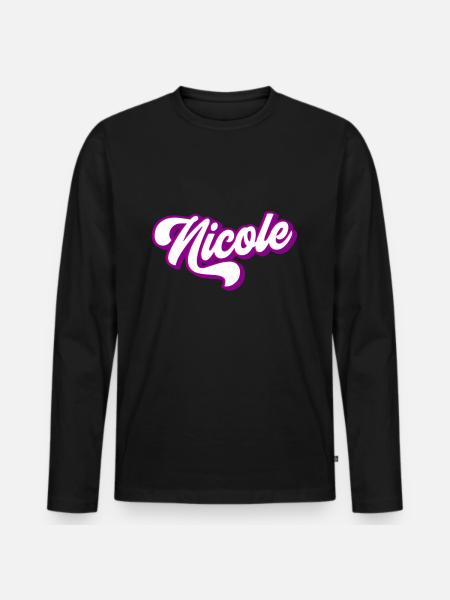Nicole | Farben änderbar - Männer Premium Bio Langarmshirt - Schwarz