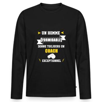 Homme formidable COACH exceptinnel - T-shirt manches longues Premium bio Homme - noir - Devant - Nico (187cm)