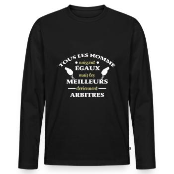 Die Besten werden Schiedsrichter Humor Schiedsrichter - Männer Premium Bio Langarmshirt - Schwarz - Vorne - Nico (187cm)