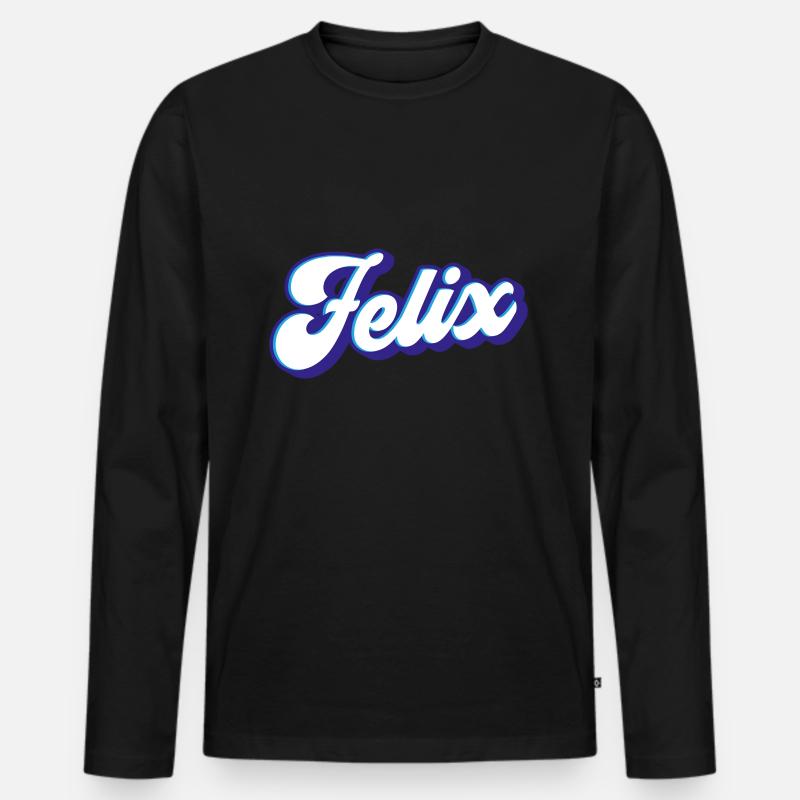 Felix | Farben änderbar - Männer Premium Bio Langarmshirt - Schwarz