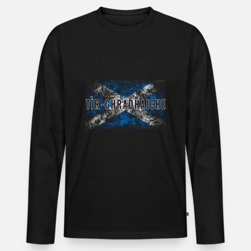 Schottischer Patriot Schottisch Gälisch - Männer Premium Bio Langarmshirt - Schwarz