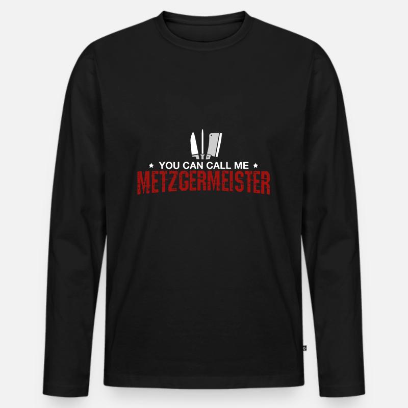 Metzger - Männer Premium Bio Langarmshirt - Schwarz