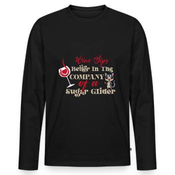 sucre, planeur, planeurs, amour, mignon, - T-shirt manches longues Premium bio Homme - noir - Devant - Nico (187cm)