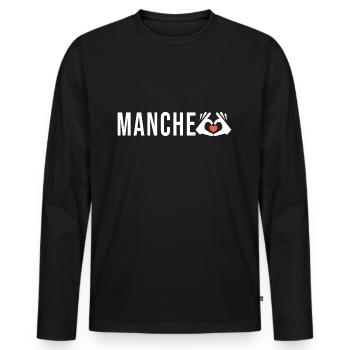 Manche j aime la Manche cadeau humour homme femme - T-shirt manches longues Premium bio Homme - noir - Devant - Nico (187cm)