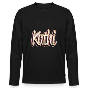 Kathi First Name Name Nickname Graffiti - Men's Premium Organic Long Sleeve Shirt - black - Front - Nico (187cm)