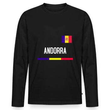 Bringen Sie Ihre Liebe zu Andorra mit diesem - Männer Premium Bio Langarmshirt - Schwarz - Vorne - Nico (187cm)