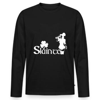 Slainte Happy St. Patrick's day - Men's Premium Organic Long Sleeve Shirt - black - Front - Nico (187cm)