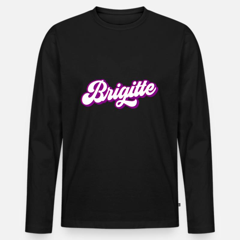 Brigitte | Farben änderbar - Männer Premium Bio Langarmshirt - Schwarz