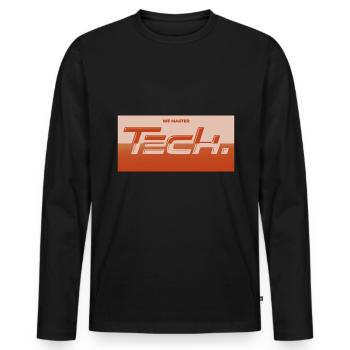 Technologie - Männer Premium Bio Langarmshirt - Schwarz - Vorne - Nico (187cm)