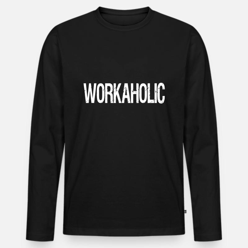 Workaholic - Männer Premium Bio Langarmshirt - Schwarz