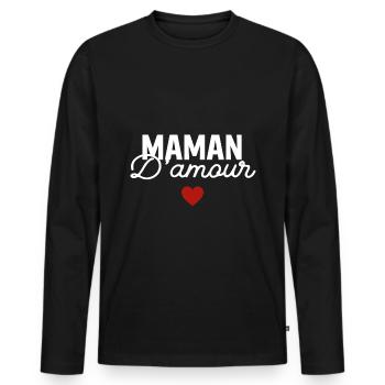 Mama liebt Muttertag - Männer Premium Bio Langarmshirt - Schwarz - Vorne - Nico (187cm)
