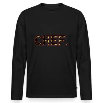 Chef | Couleurs changeantes - T-shirt manches longues Premium bio Homme - noir - Devant - Nico (187cm)