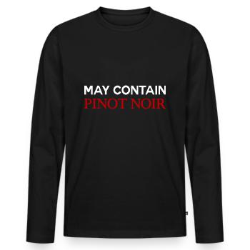 May Contain Pinot Noir Wein - Männer Premium Bio Langarmshirt - Schwarz - Vorne - Nico (187cm)