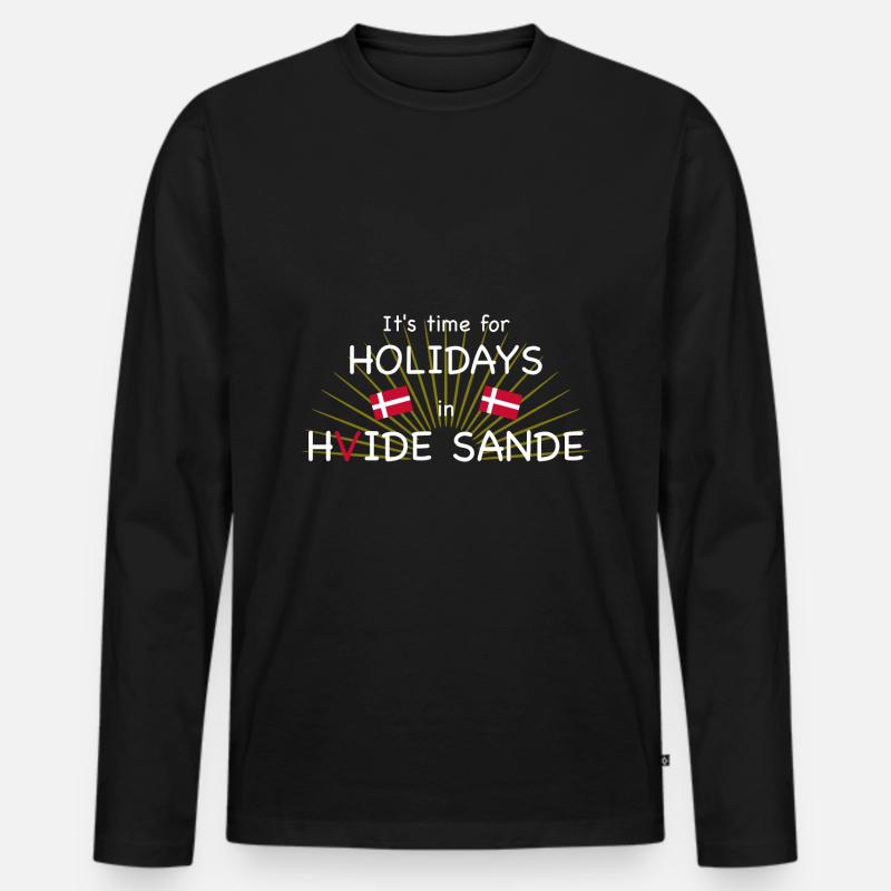 Hvide Sande Holidays - Männer Premium Bio Langarmshirt - Schwarz