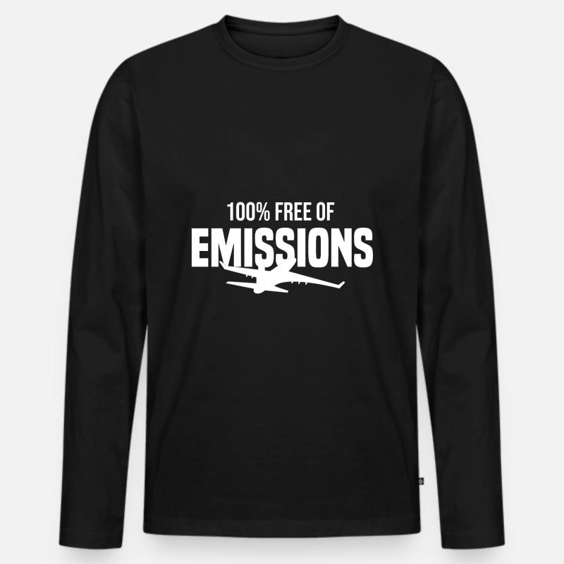 100% emissionsfrei - Schirm - Männer Premium Bio Langarmshirt - Schwarz