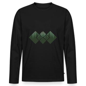 Arbre, Nature, Plein air, Forêt, Arbres, Protection de l’environnement - T-shirt manches longues Premium bio Homme - noir - Devant - Nico (187cm)