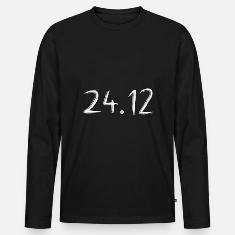 Weihnachten Datum 24 12 - Männer Premium Bio Langarmshirt - Schwarz