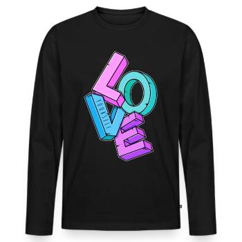 Love love yourself cool fresh - Men's Premium Organic Long Sleeve Shirt - black - Front - Nico (187cm)