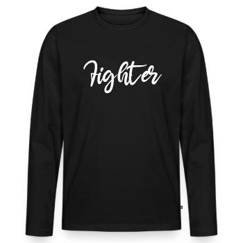 fighter - Men's Premium Organic Long Sleeve Shirt - black - Front - Nico (187cm)