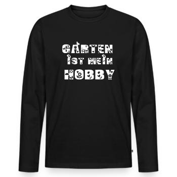 Gartenarbeit ist mein Hobby - Männer Premium Bio Langarmshirt - Schwarz - Vorne - Nico (187cm)