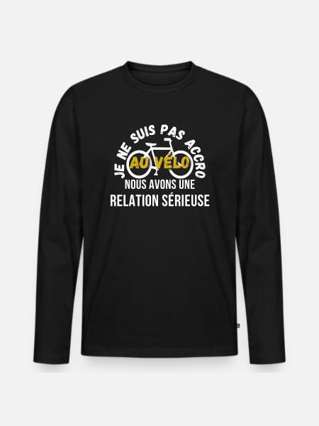 Accro au Vélo - T-shirt manches longues Premium bio Homme - noir