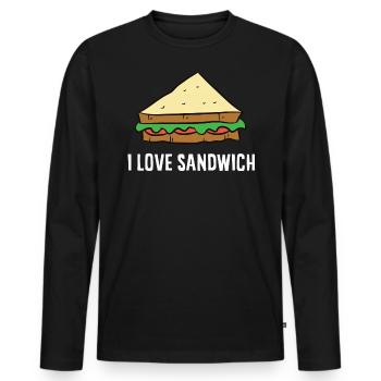 Sandwich - I love sandwiches - Men's Premium Organic Long Sleeve Shirt - black - Front - Nico (187cm)