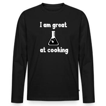 Chemist - Men's Premium Organic Long Sleeve Shirt - black - Front - Nico (187cm)