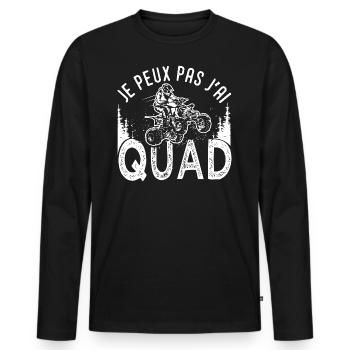 Quad je peux pas j ai quad atv quad quad moto - T-shirt manches longues Premium bio Homme - noir - Devant - Nico (187cm)