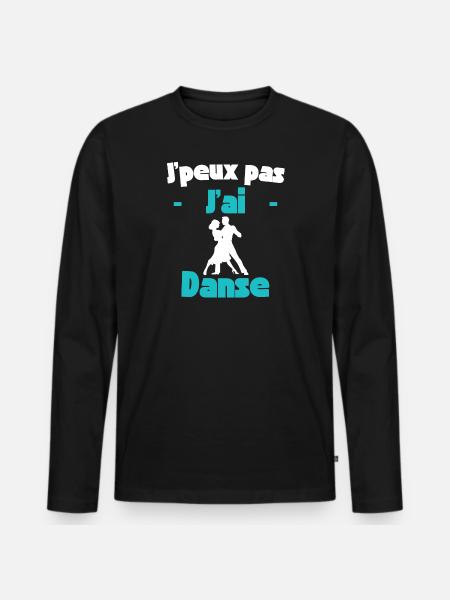 J'peux pas j'ai danse - T-shirt manches longues Premium bio Homme - noir